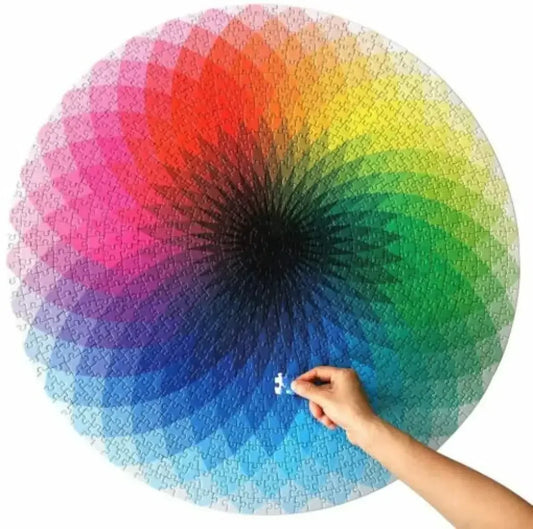 Gradient Color Rainbow Large Round Jigsaw Puzzle 