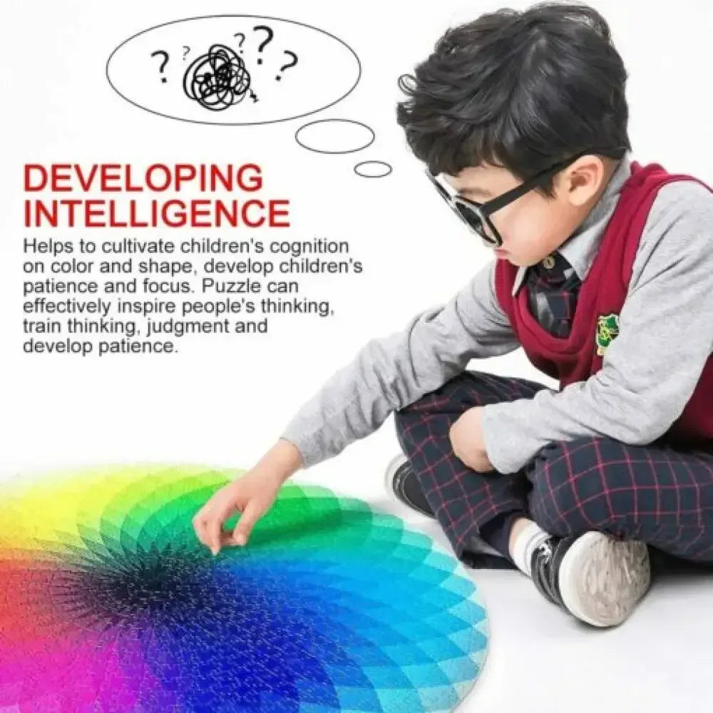 Gradient Color Rainbow Large Round Jigsaw Puzzle 
