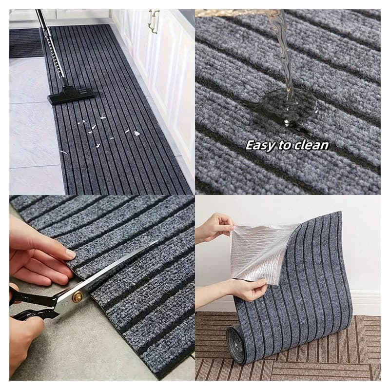 DIY Self-Adhesive Striped Carpet Runner