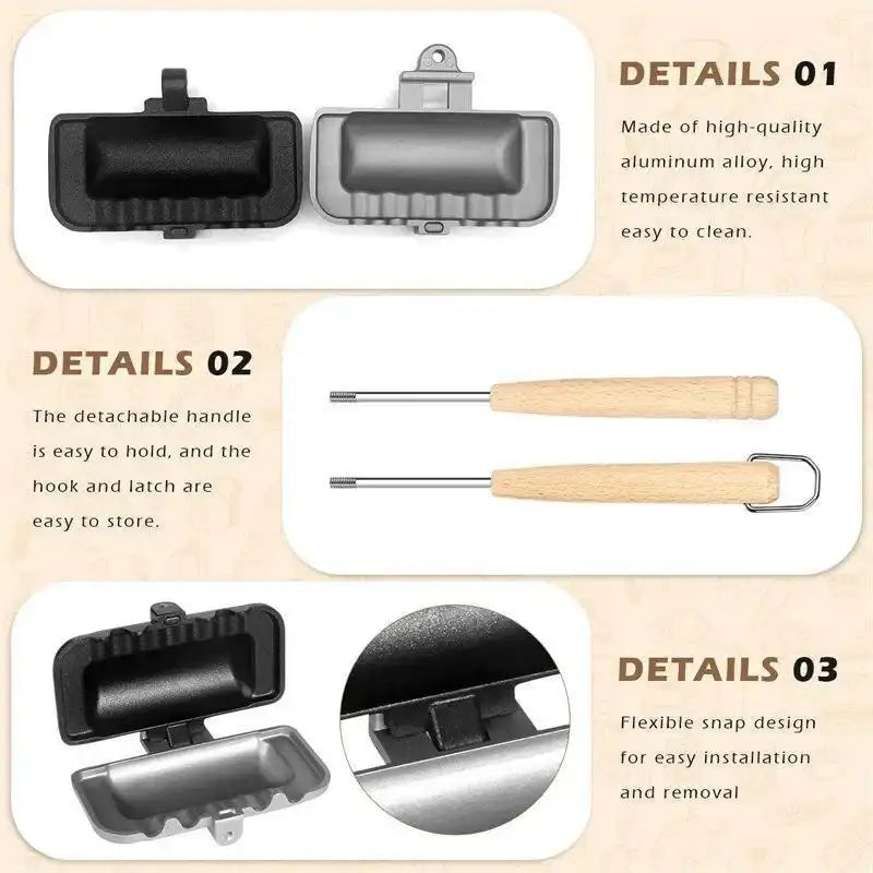 Double-Sided Non-Stick Sandwich Pan with Detachable Handle