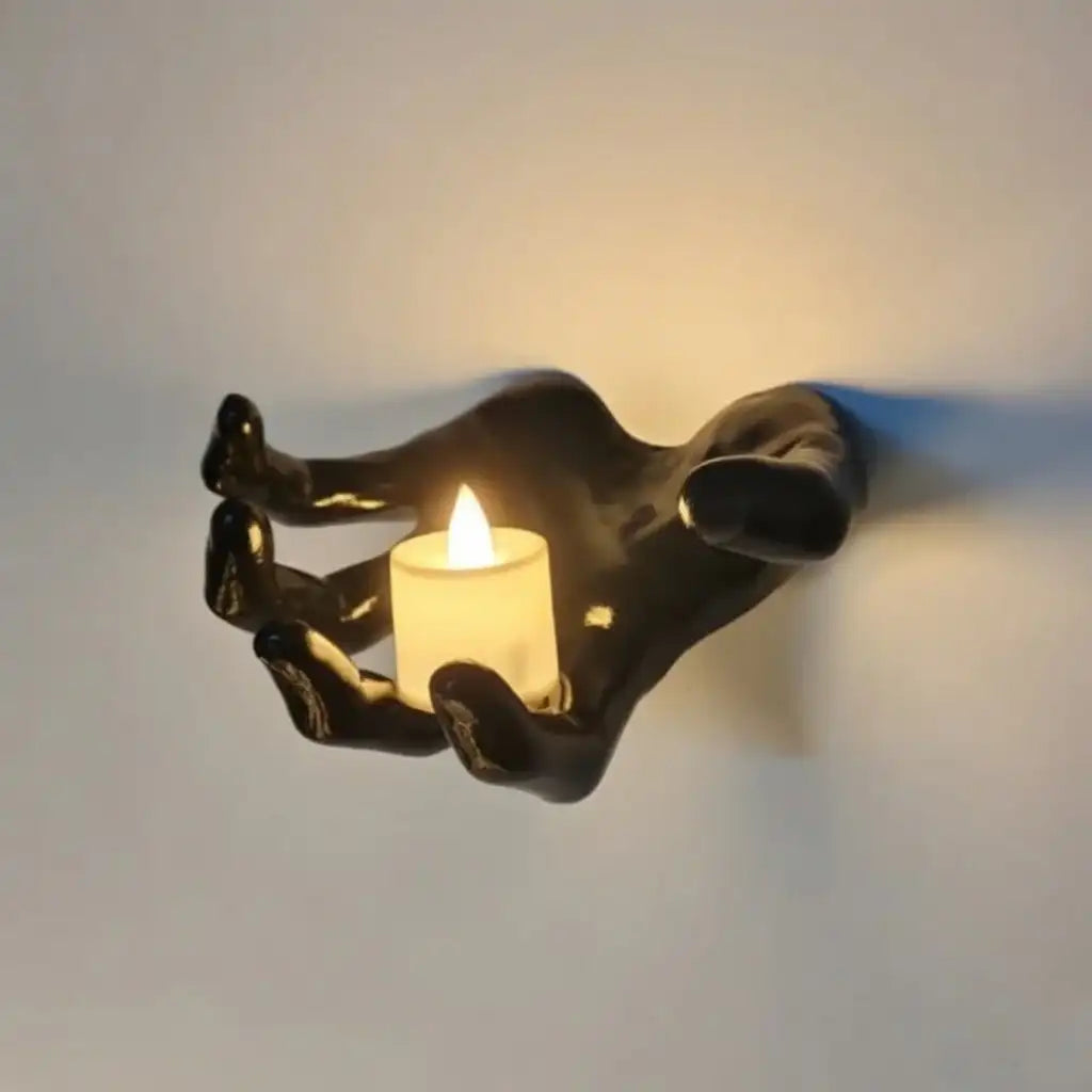 Wall-Mounted Creepy Hand Candle Holder -  Hand Wall Decor