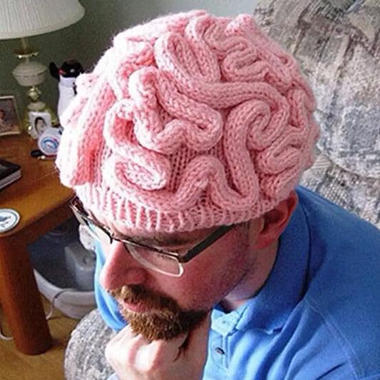 Handmade Knitted Spoof Halloween Brain Hat
