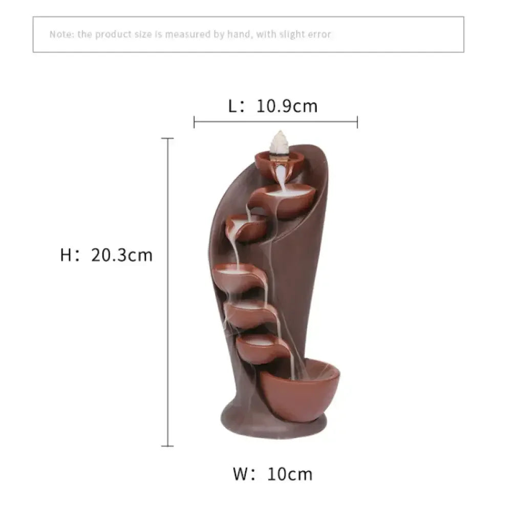 Handmade Torch Waterfall Incense Burner Ceramic Backflow Censer Home Decor