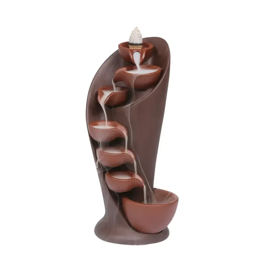 Handmade Torch Waterfall Incense Burner Ceramic Backflow Censer Home Decor