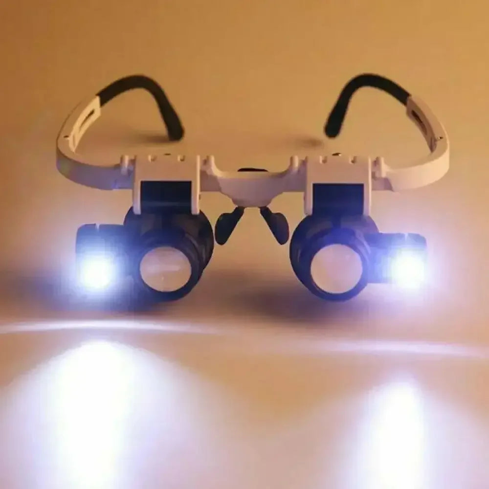 Headband Magnifying Glass with LED Light, Adjustable Jeweler Watch Repair Loupe 8X 15X 23X