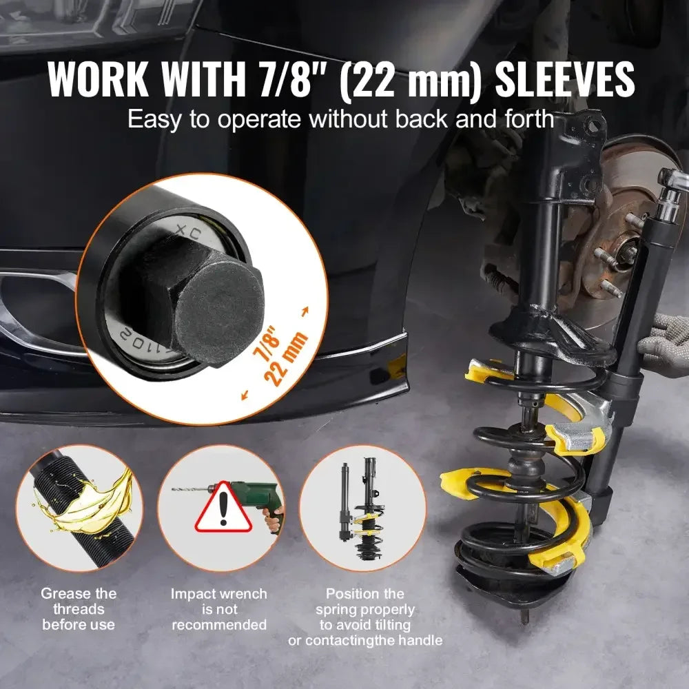 Heavy Duty Strut Spring Compressor Kit with 3 Interchangeable Yokes, 9921 lbs Load Capacity