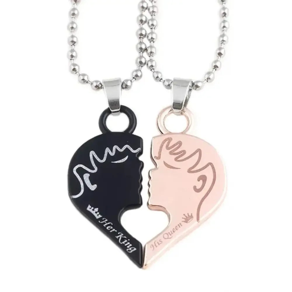 Her King His Queen Couple Necklace