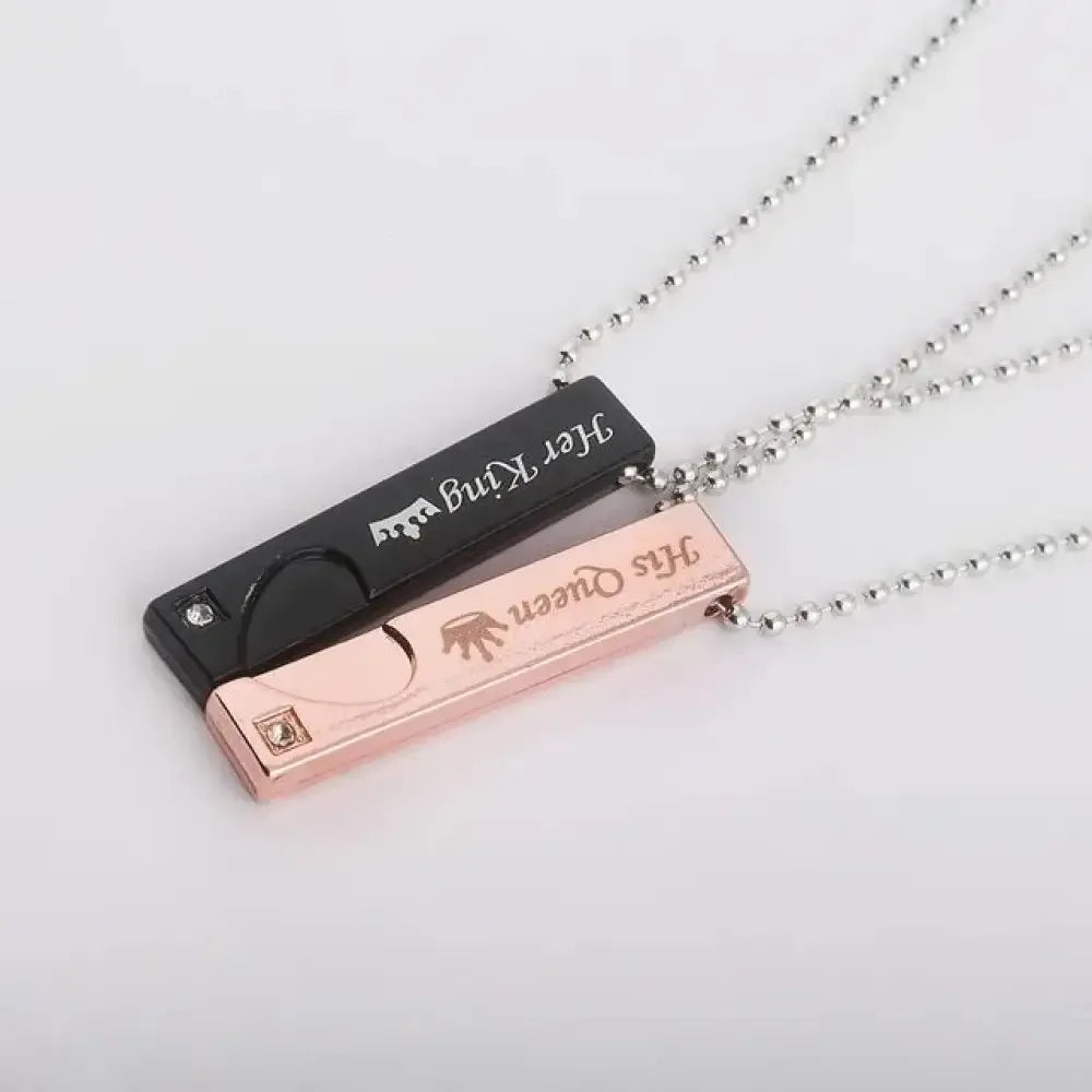 Her King His Queen Couple Necklace