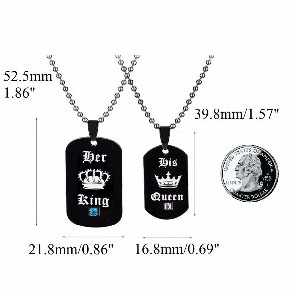 Her King His Queen Couple Necklace