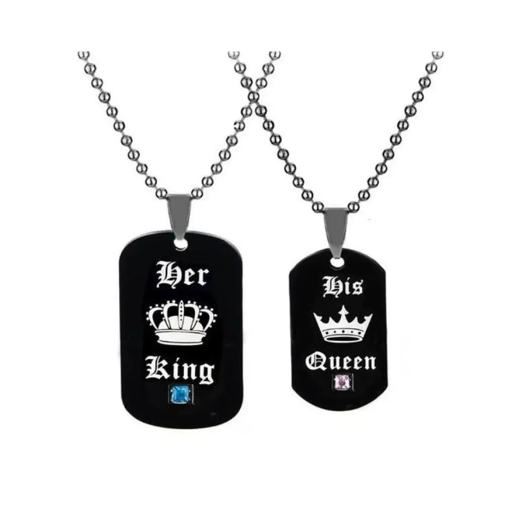 Her King His Queen Couple Necklace