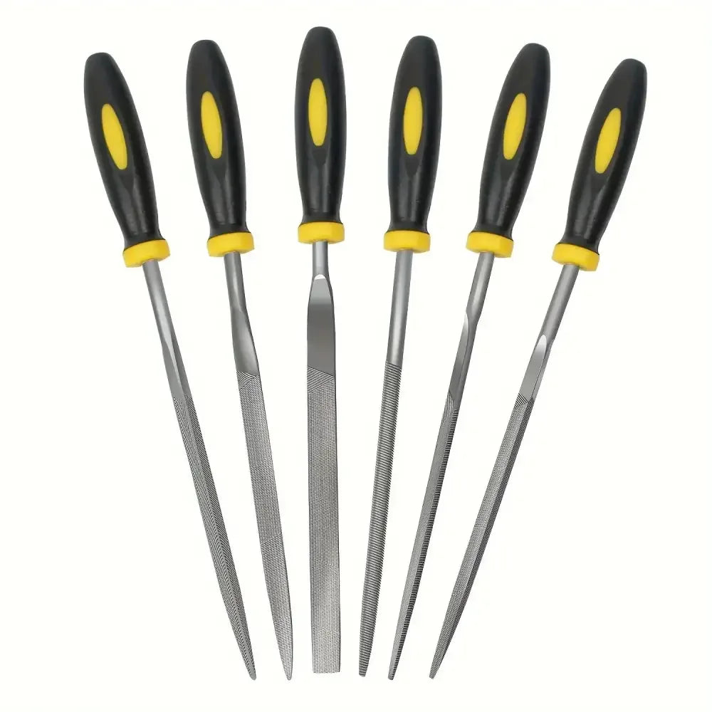 High-Carbon Steel Needle File Set | Mini Files with Ergonomic Non-Slip Handles for Wood, Plastic & Model Filing
