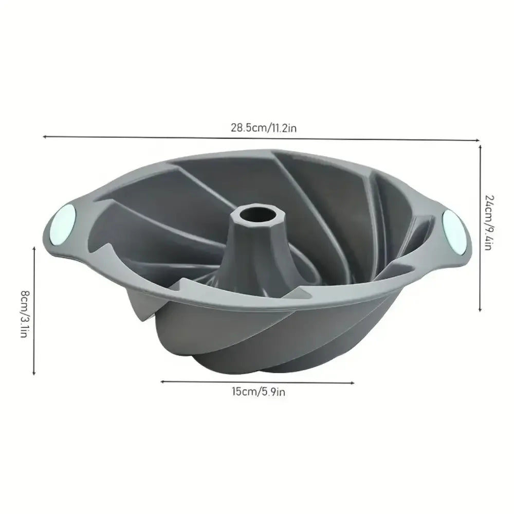 High-Quality Silicone Cyclone Cake Mold | Non-Stick, High-Temperature Resistant Oven Baking Pan