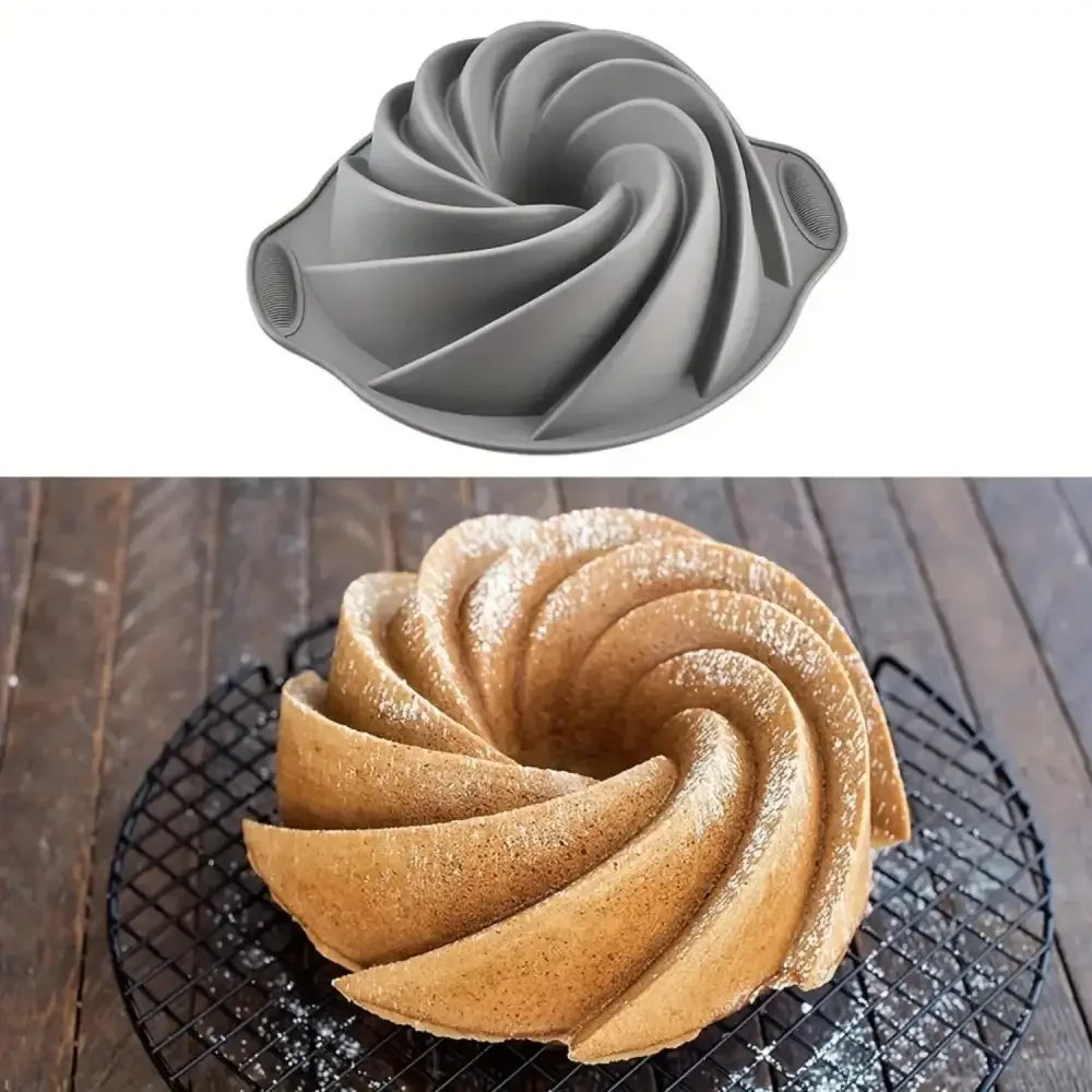 High-Quality Silicone Cyclone Cake Mold | Non-Stick, High-Temperature Resistant Oven Baking Pan