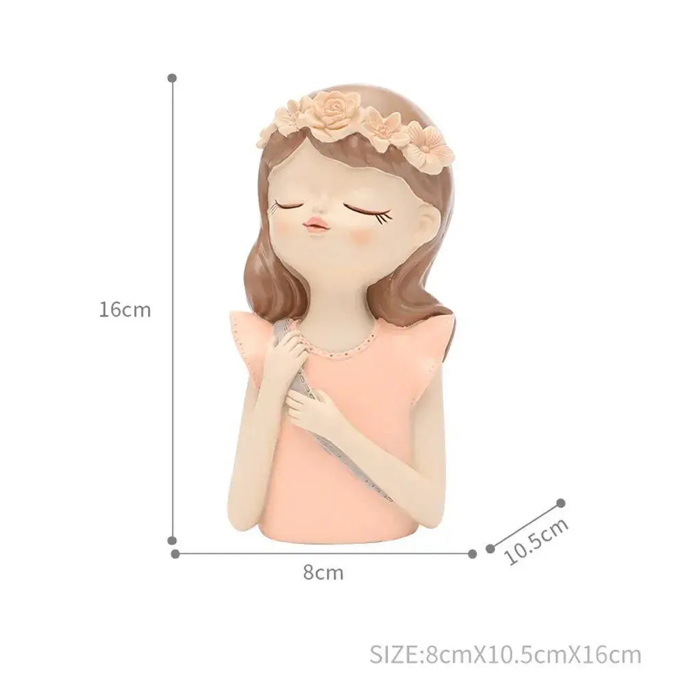 Home Decoration, Girl Figurine Miniature, Figure Statue, Flower Vase