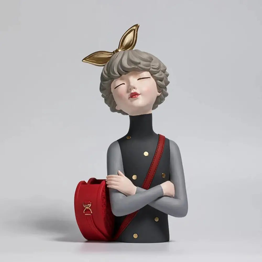 Home Decoration, Girl Figurine Miniature, Figure Statue, Flower Vase