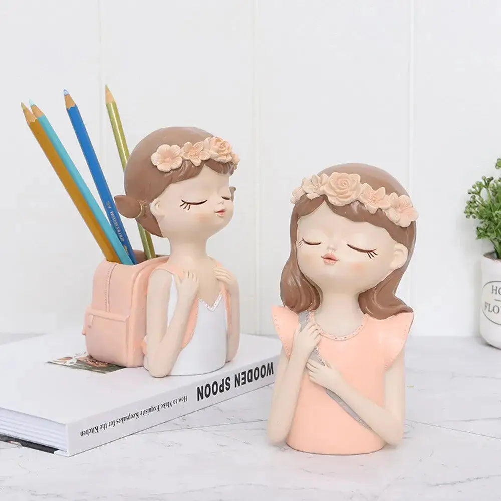 Home Decoration, Girl Figurine Miniature, Figure Statue, Flower Vase