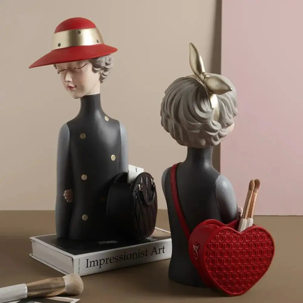 Home Decoration, Girl Figurine Miniature, Figure Statue, Flower Vase