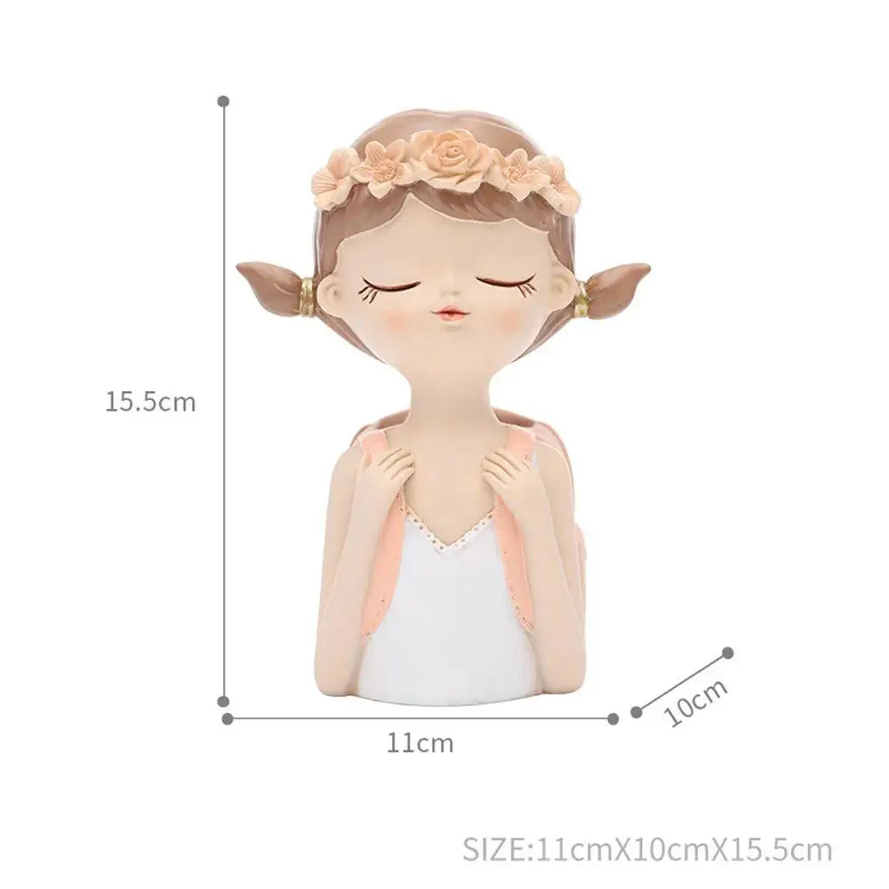 Home Decoration, Girl Figurine Miniature, Figure Statue, Flower Vase