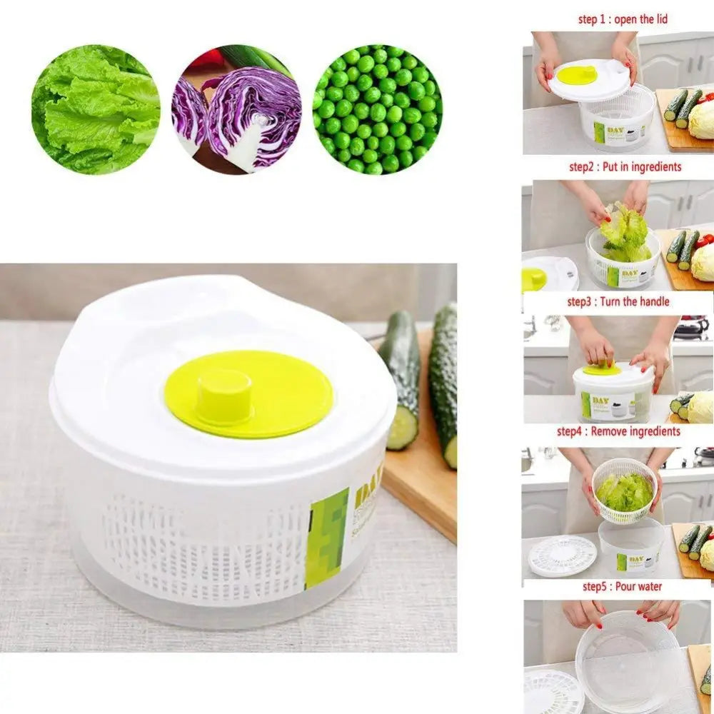 Household Hand-Cranked Vegetable Salad Spinner