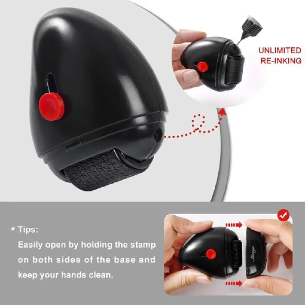 Identity Theft Protection Roller Stamp with Box Opener
