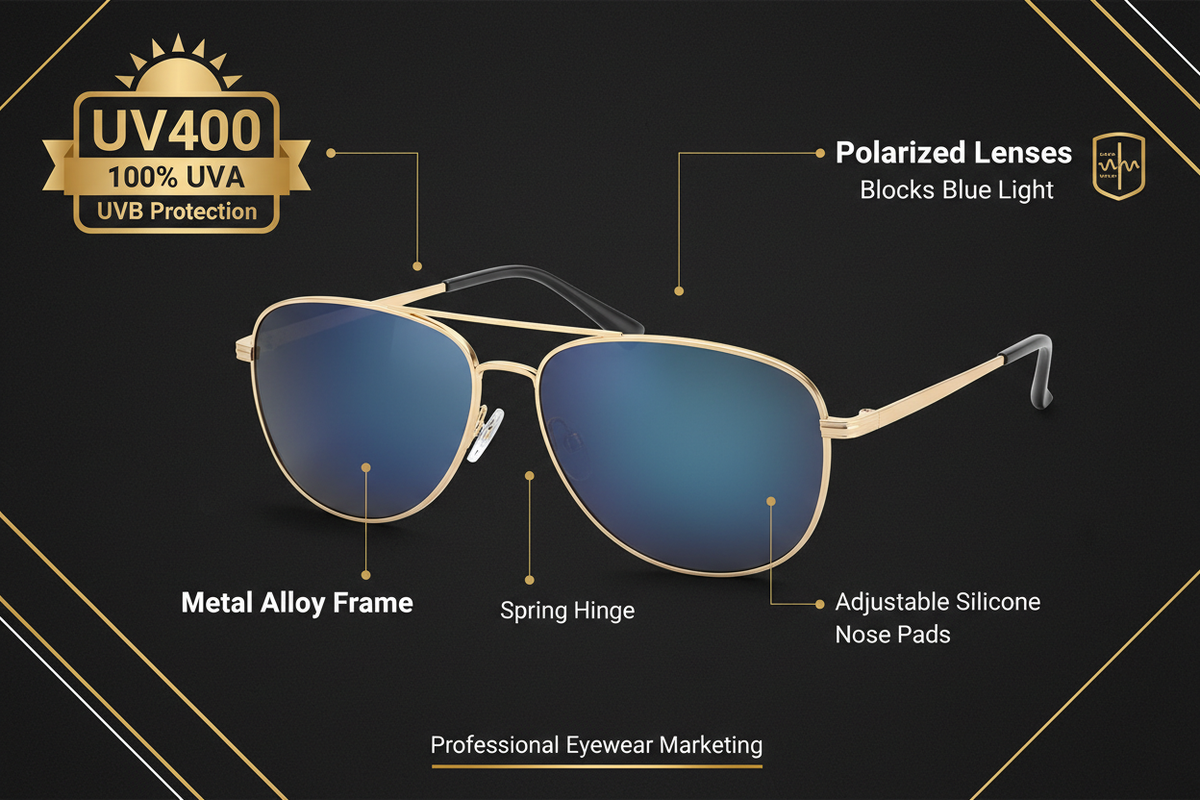 Unisex Polarized Sunglasses – UV400, Metal Frame, Lightweight