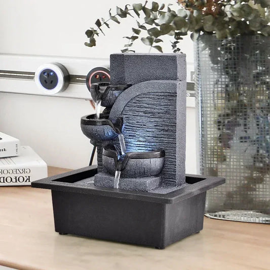 Modern Indoor Tabletop Water Fountain – Contemporary Desktop Accent