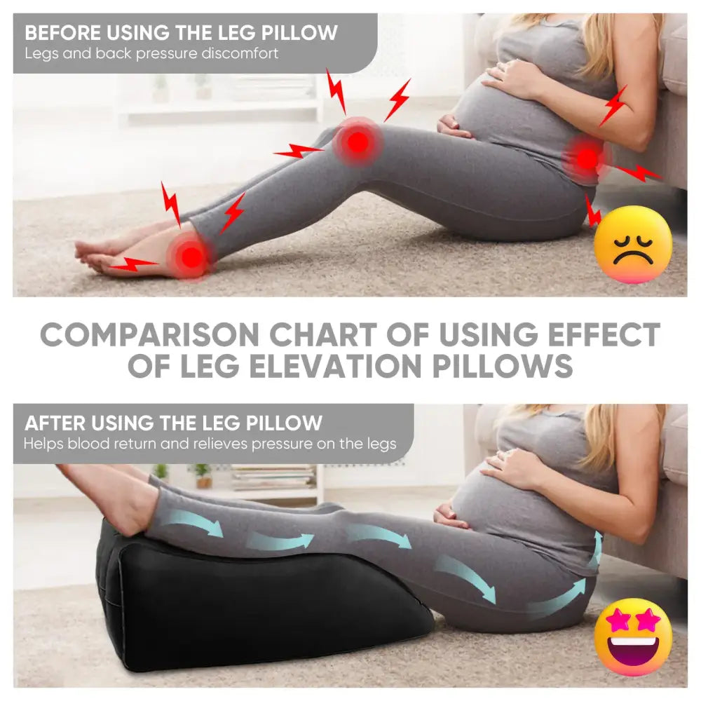 Inflatable Leg Elevation Pillow for Swelling Relief, Improved Circulation & Relaxation.
