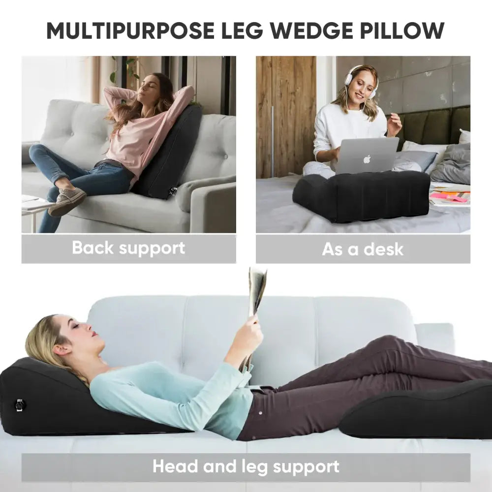 Inflatable Leg Elevation Pillow for Swelling Relief, Improved Circulation & Relaxation.