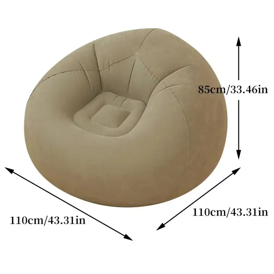 Flocked Inflatable Bean Bag Sofa Chair