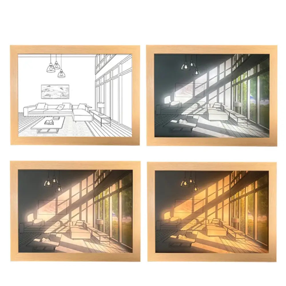 INS Deco Led Light Painting USB Plug Dimming Wall Artwork Table Lamp