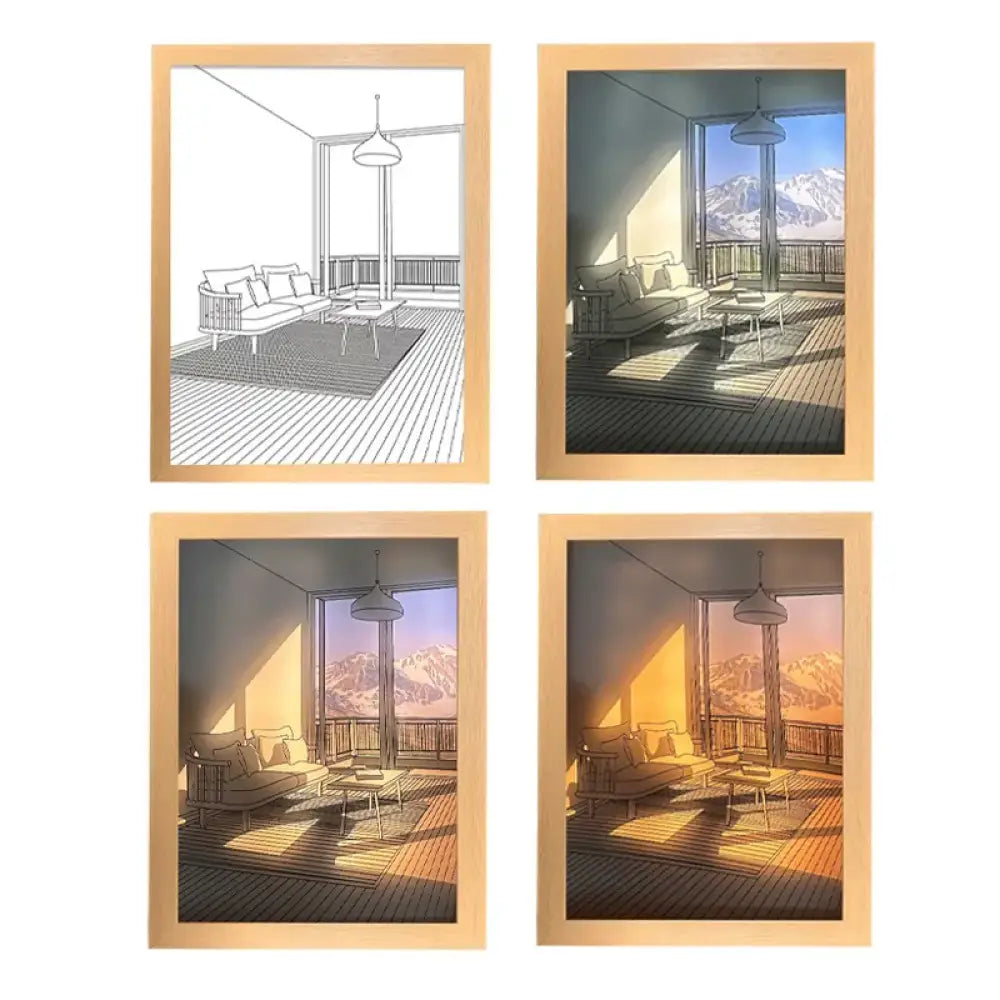 INS Deco Led Light Painting USB Plug Dimming Wall Artwork Table Lamp
