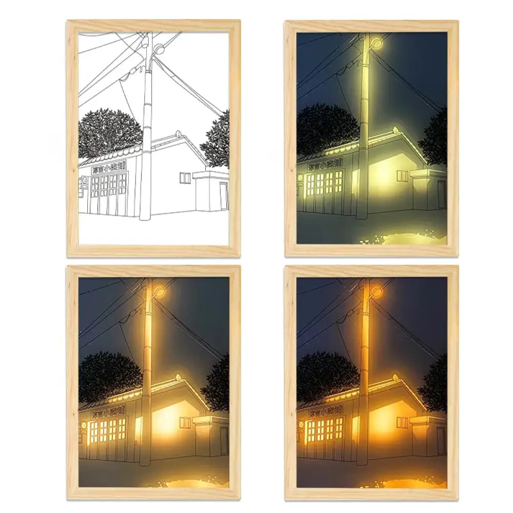INS Deco Led Light Painting USB Plug Dimming Wall Artwork Table Lamp