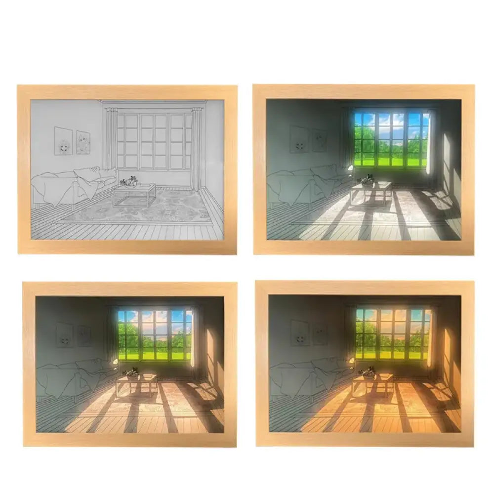 INS Deco Led Light Painting USB Plug Dimming Wall Artwork Table Lamp