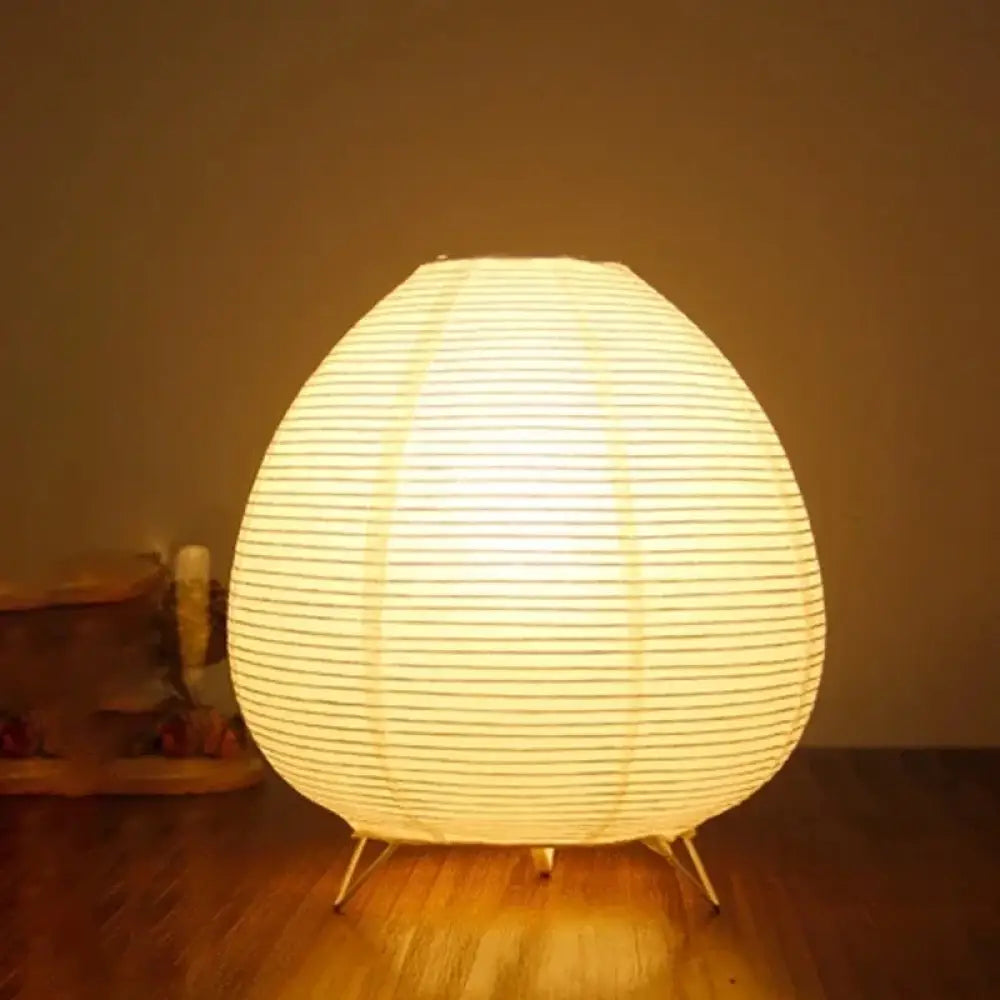 Lantern LED Table Lamp Rice Paper Minimalist Bedside Study Art Decor