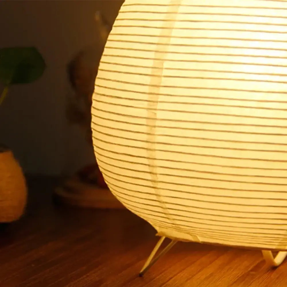 Lantern LED Table Lamp Rice Paper Minimalist Bedside Study Art Decor
