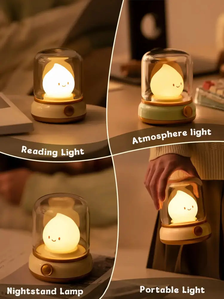 Kerosene LED Night Light Dimmable White Noise Lamp 12H Battery