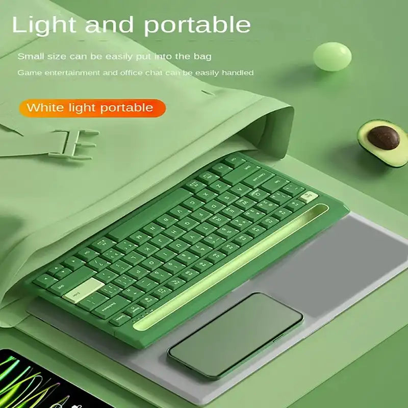 Wireless Bluetooth Keyboard with Built-In Phone & Tablet Stand