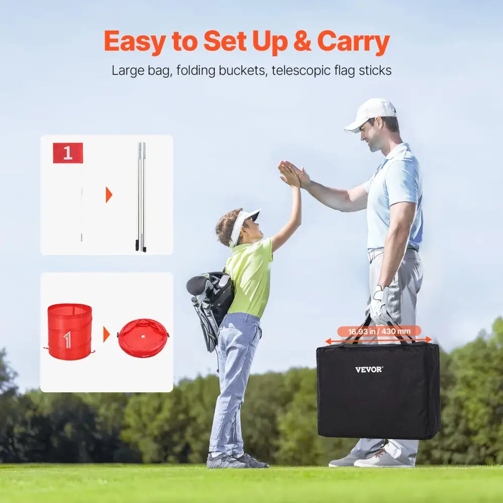 Kids Backyard Golf Game Hole Portable Bucket Golf Practice & Chipping Game for Family Outdoor Fun