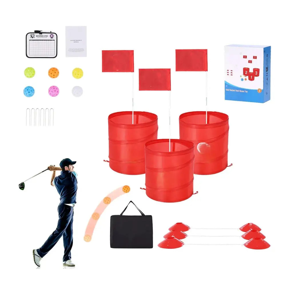 Kids Backyard Golf Game Hole Portable Bucket Golf Practice & Chipping Game for Family Outdoor Fun
