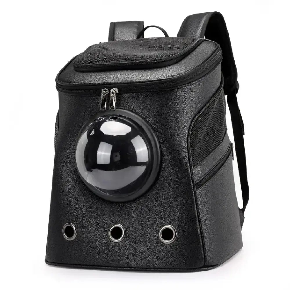 Large-Capacity Pet Capsule PU Backpack for Cats and Dogs