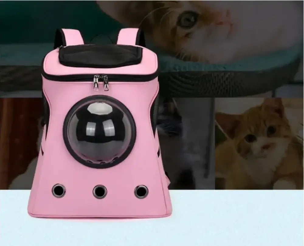 Large-Capacity Pet Capsule PU Backpack for Cats and Dogs