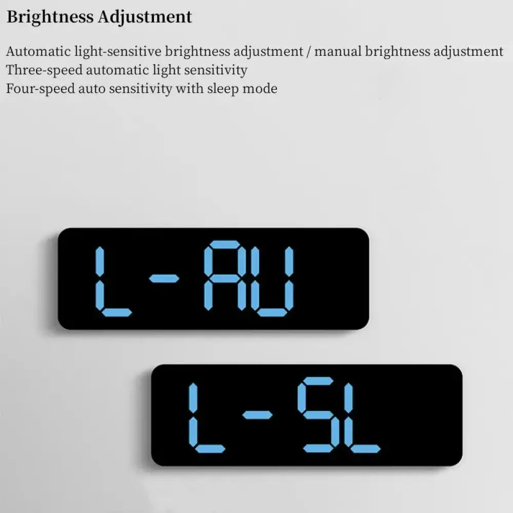 Large Digital Wall Clock – USB Powered LED Clock with Temperature, Humidity, Week Display, Auto Dimmer, DST, and 12/24H Format