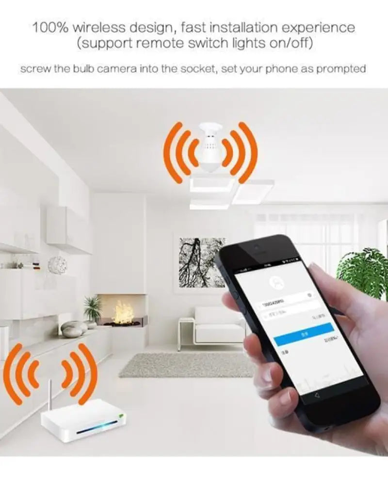 LED Wireless Panoramic (360) Home Security Light Bulb