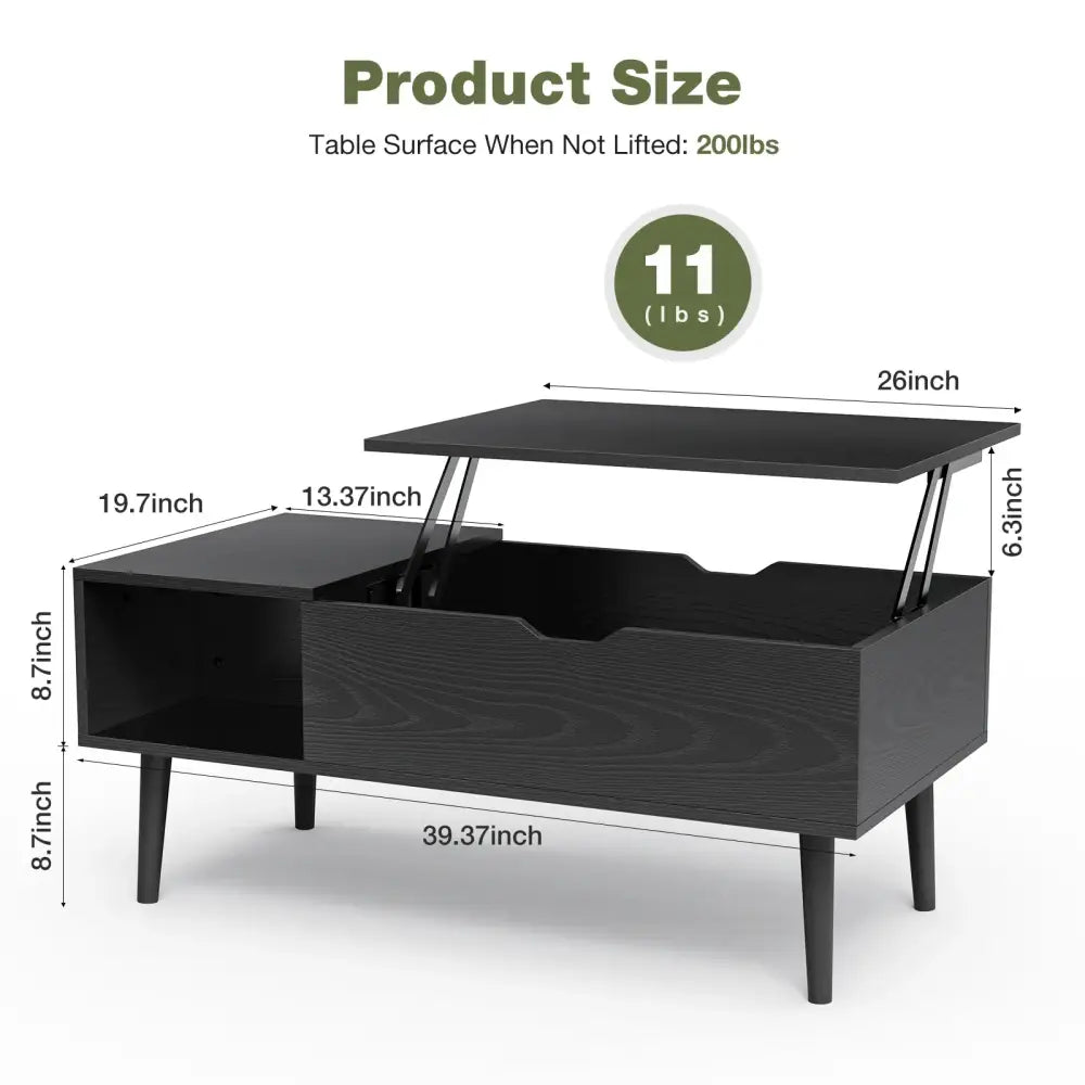 Lift Top Coffee Table – Adjustable Desk, Dining & Hidden Storage