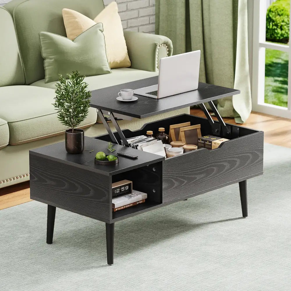 Lift Top Coffee Table – Adjustable Desk, Dining & Hidden Storage