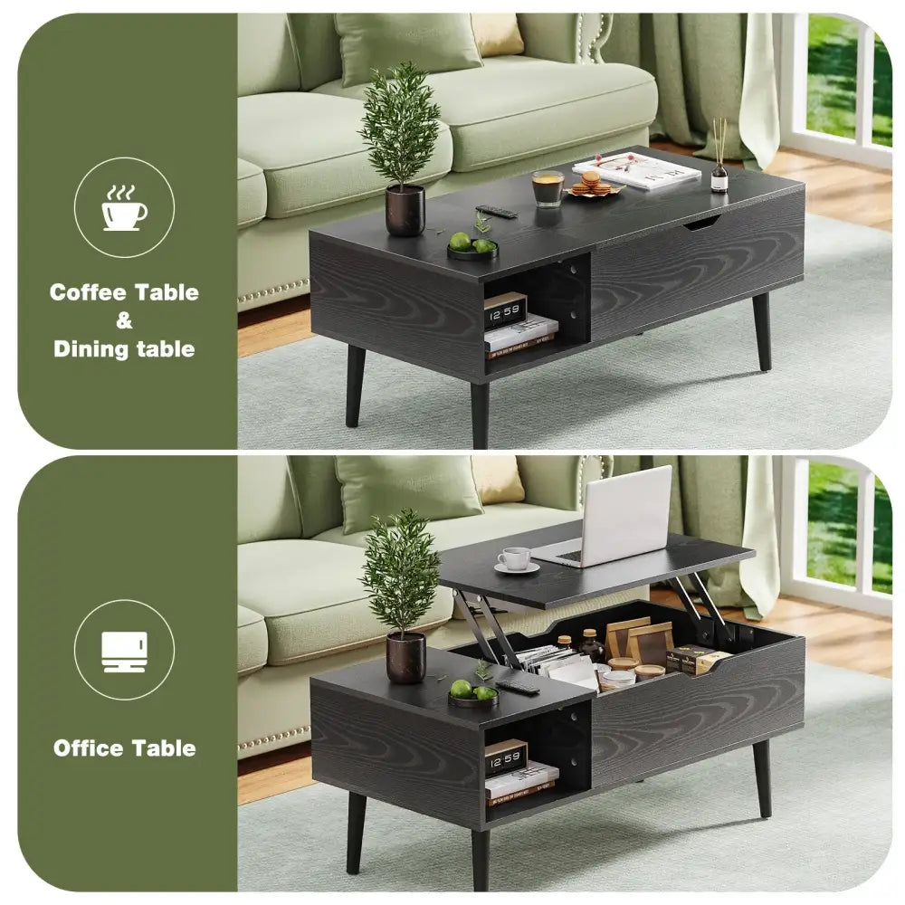 Lift Top Coffee Table – Adjustable Desk, Dining & Hidden Storage