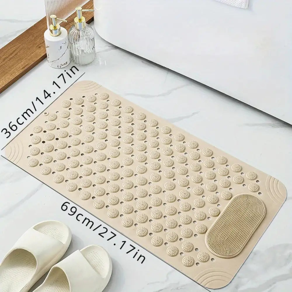 Non-Slip PVC Bath Mat – Massage Nubs Polka Dot Safety Rug 0.8cm Thick