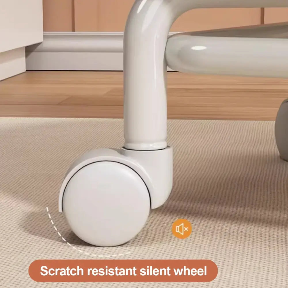 Low Mobile Roller Stool with Backrest 360° Swivel Small Stool Wheels
