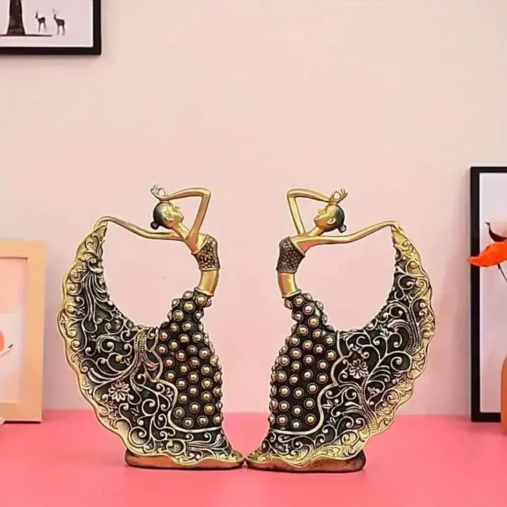 Luxury Abstract Dancer Sculpture – Modern Gold Accent Art Figurine