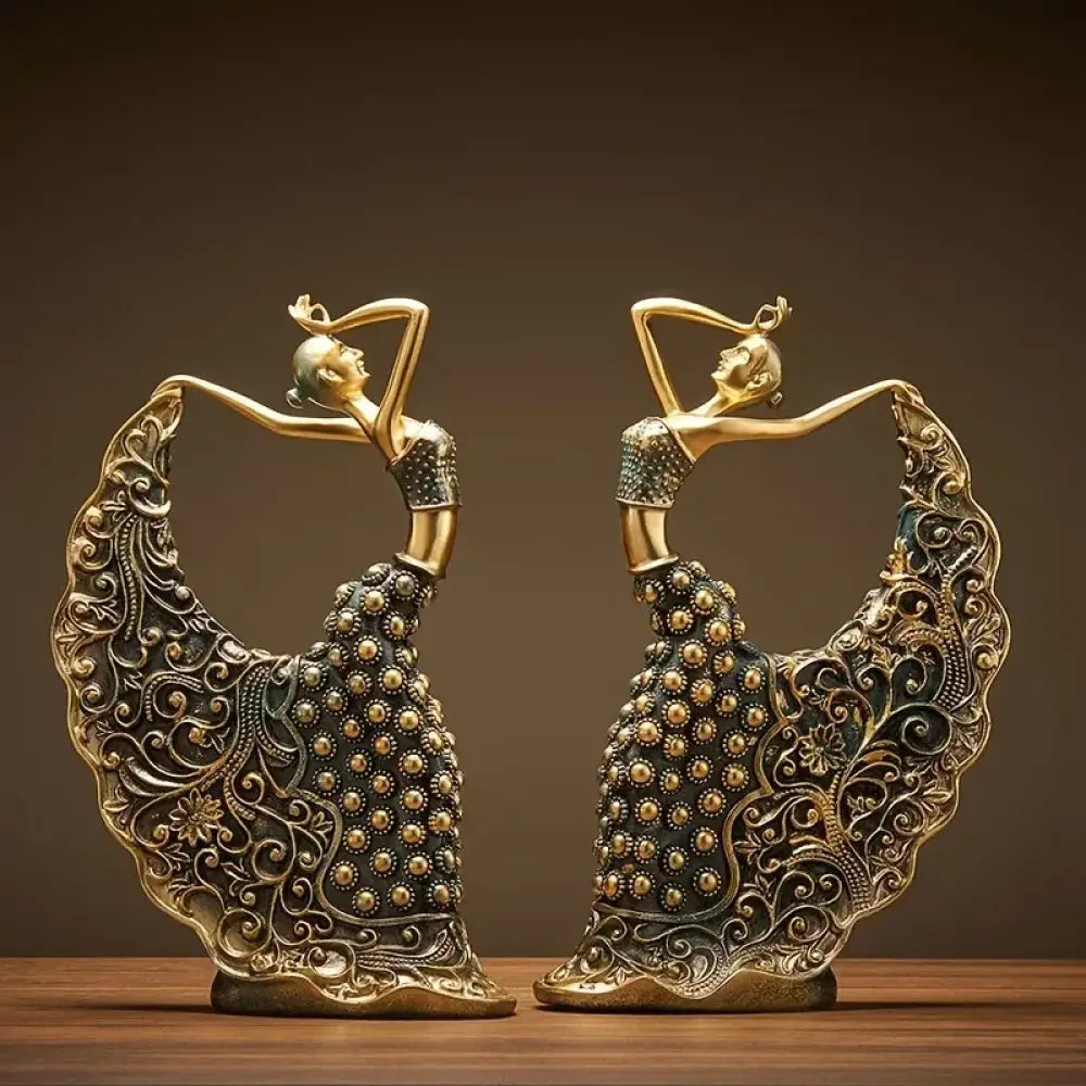 Luxury Abstract Dancer Sculpture – Modern Gold Accent Art Figurine